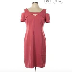 White House Black Market Pink Cold Shoulder Size 10 Dress,